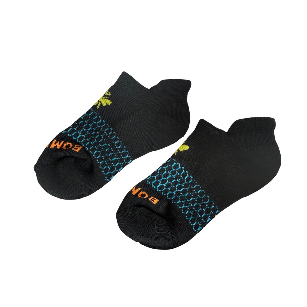 Bombas Kids Ankle Socks Black Blue Orange Shamrock Athletic Performance Toddler